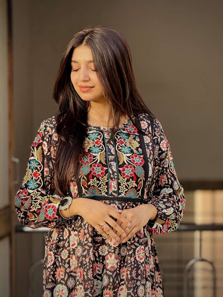 Floral grace peplum kurta set