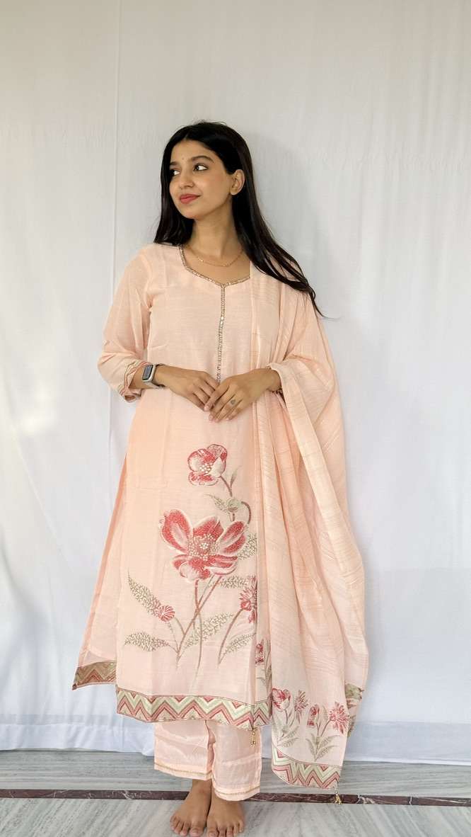 Floral grace peplum kurta set